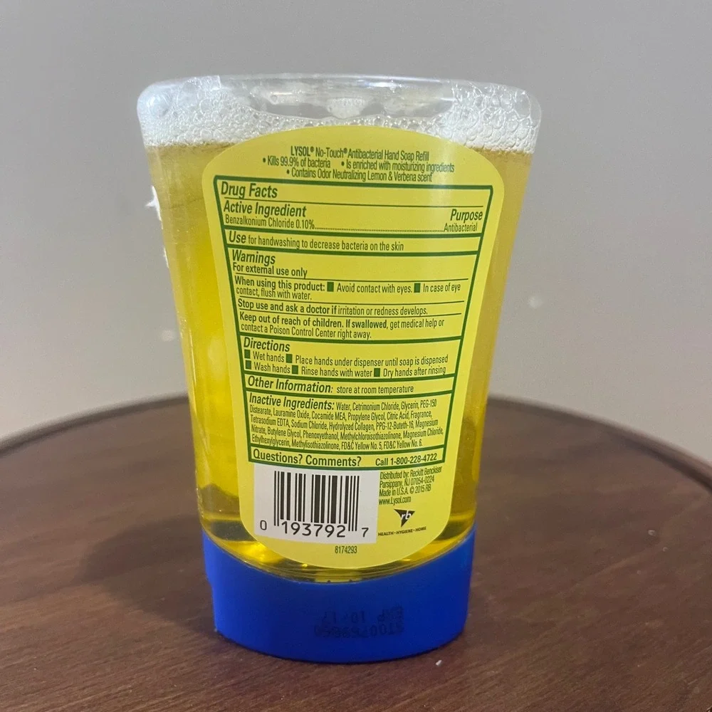 Lysol No-Touch Antibacterial Hand Wash Refill Lemon Verbena 8.5oz New Formula